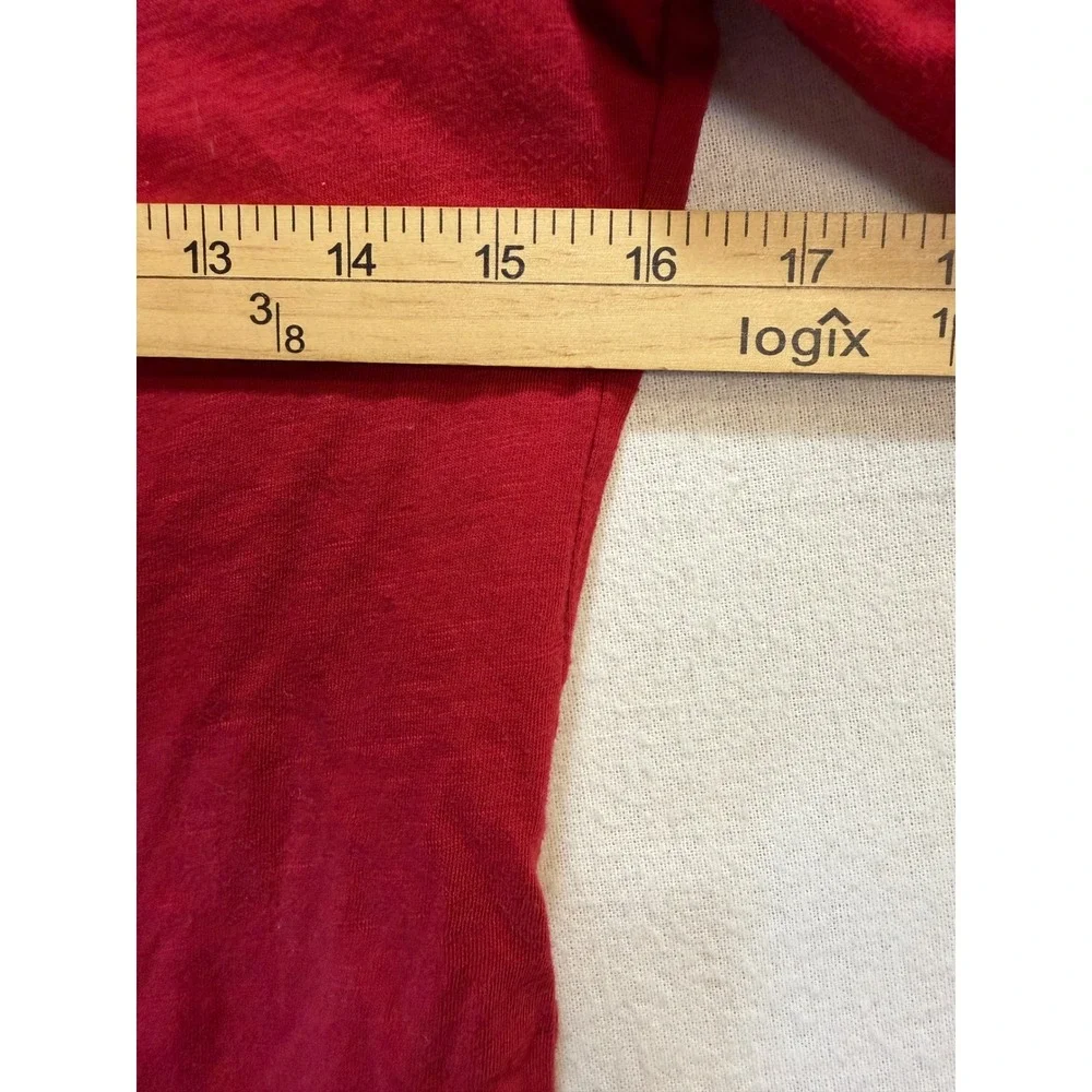 Wonder Nation Girls Red Long Sleeve Crew Neck Tee Shirt XL 14-16 Solid Basic
